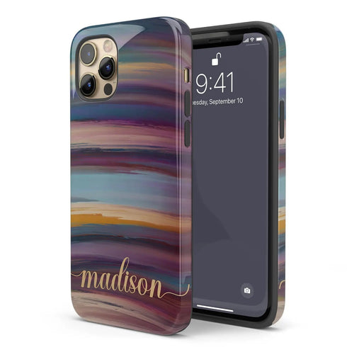 Acrylic Brushstrokes Custom Name iPhone Case